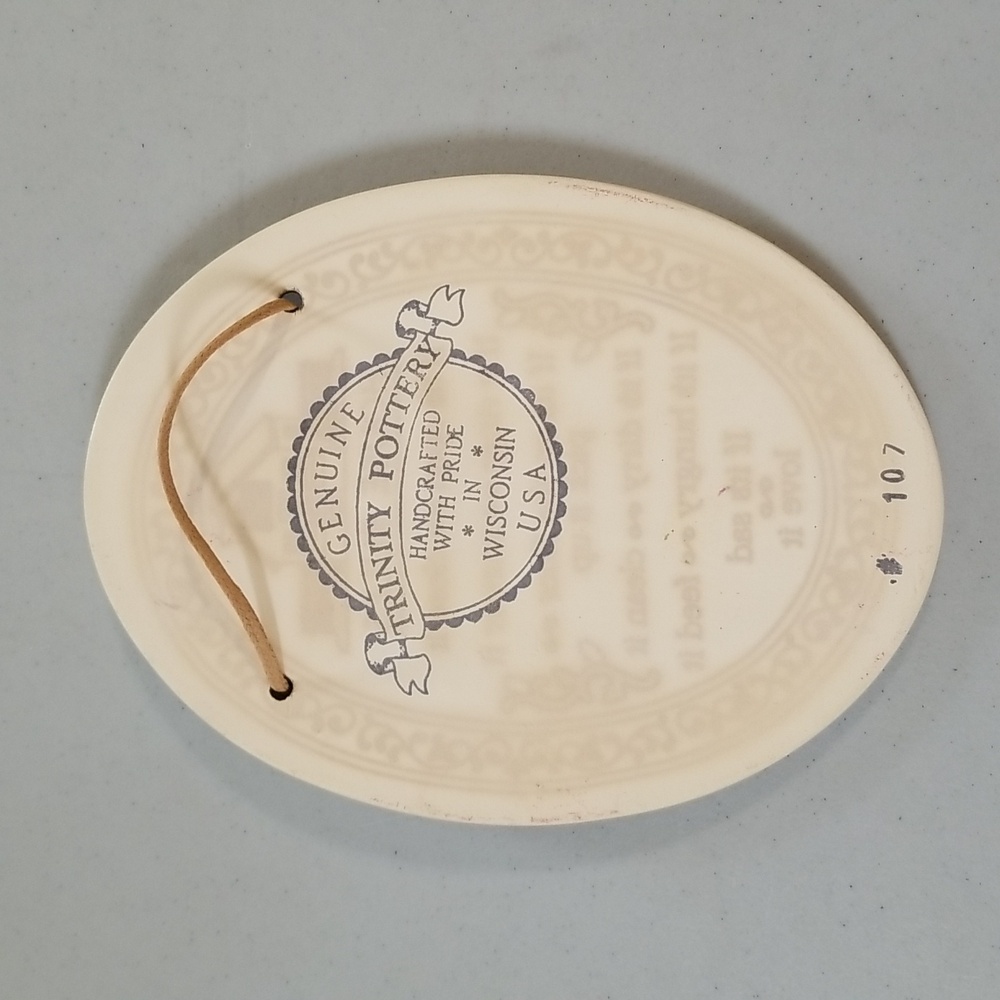 Genuine Trinity Pottery Handcrafted In Wisconsin USA Plaque House Rules - Picture 3 of 6
